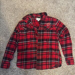 WI Badgers Mens Flannel SZ M